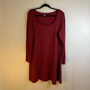 Old Navy Red Long Sleeve Dress